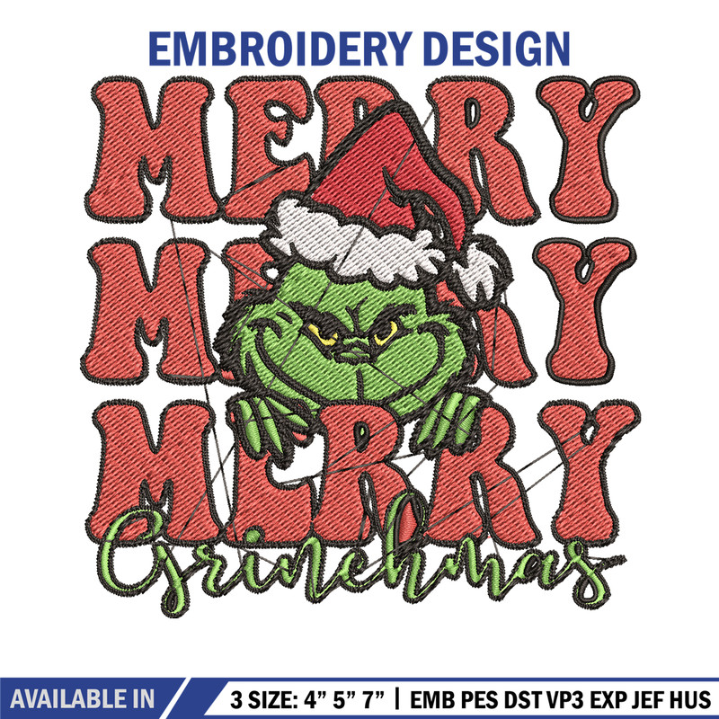 Merry Christmas Grinch Embroidery design, Grinch christmas Embroidery, logo design, Embroidery File, Instant download..jpg