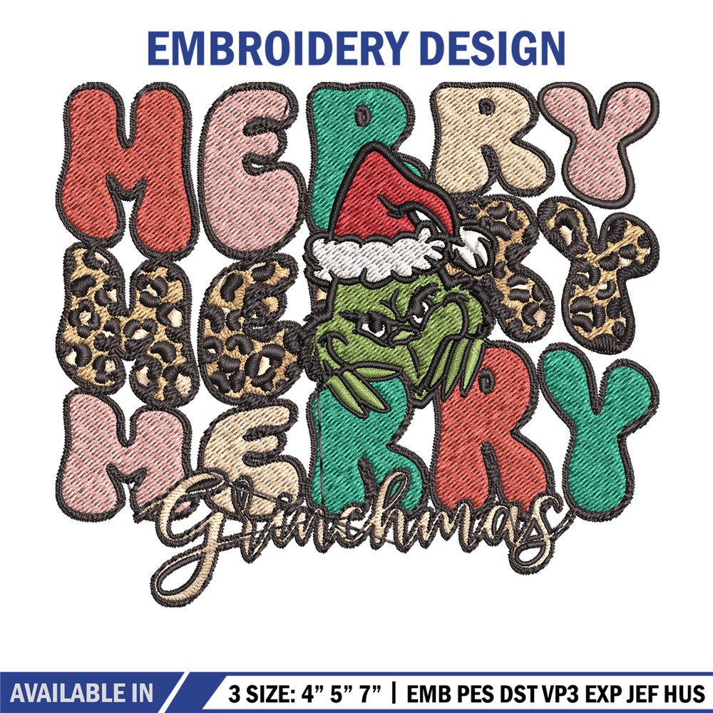 Merry Grinch Embroidery design, Grinch Christmas Embroidery, Grinch design, Embroidery File, Digital download..jpg