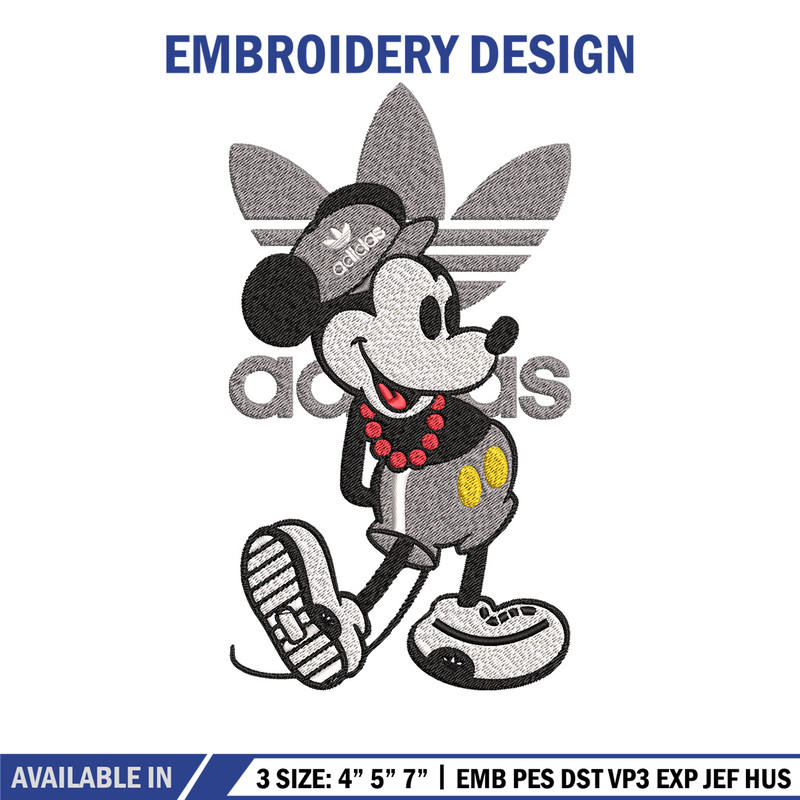 Mickey grey adidas Embroidery Design, Adidas Embroidery, Brand Embroidery, Embroidery File, Logo shirt, Digital download.jpg