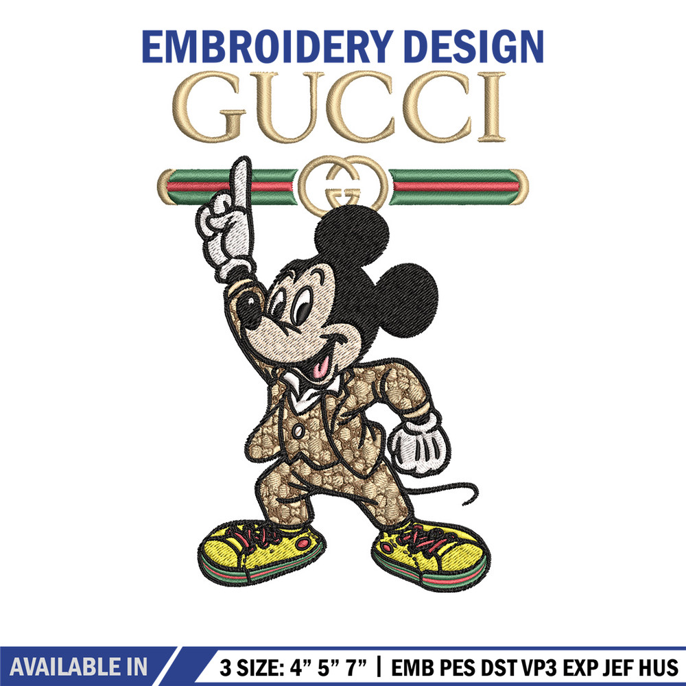 Mickey gucci Embroidery Design, Gucci Embroidery, Embroidery File,Logo shirt, Sport Embroidery, Digital download.jpg