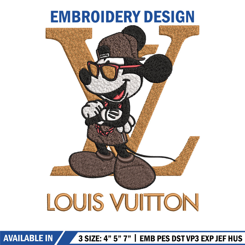 Mickey louis vuitton Embroidery Design, Lv Embroidery, Brand Embroidery, Logo shirt, Embroidery File, Digital download 1.jpg