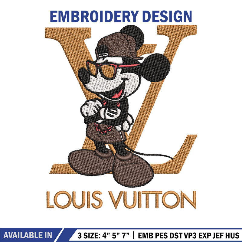 Mickey louis vuitton Embroidery Design, Lv Embroidery, Brand Embroidery, Logo shirt, Embroidery File, Digital download.jpg
