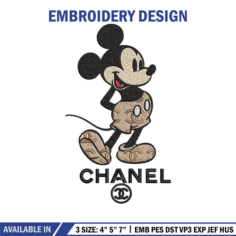 Mickey mouse chanel Embroidery Design, Chanel Embroidery, Brand Embroidery, Embroidery File, Logo shirt,Digital download.jpg