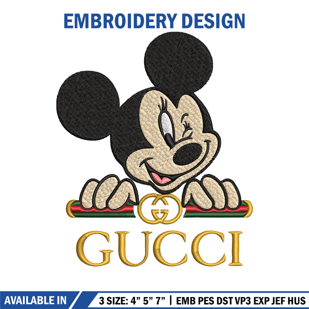 Mickey mouse Embroidery Design, Gucci Embroidery, Brand Embroidery, Embroidery File, Logo shirt, Digital download 1.jpg