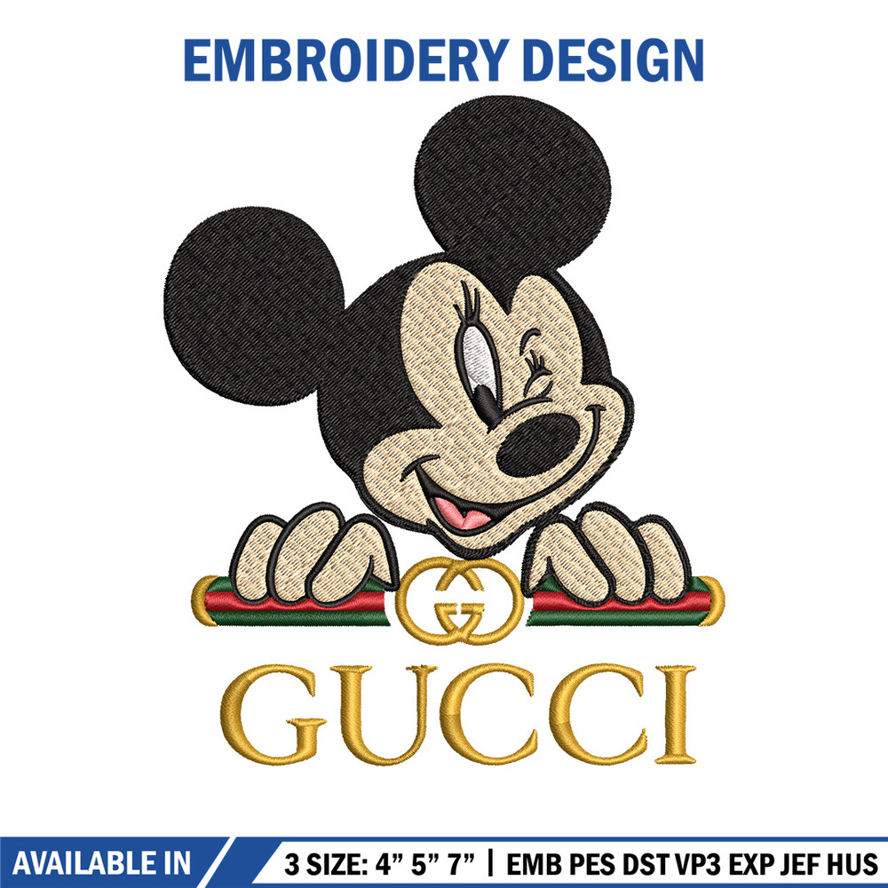 Mickey mouse gucci Embroidery Design, Gucci Embroidery, Embroidery File, Brand Embroidery, Logo shirt, Digital download 1.jpg