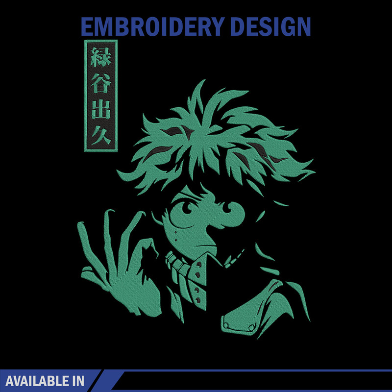Midoriya Izuku Embroidery Design, Mha Embroidery, Embroidery File, Anime Embroidery, Anime shirt, Digital download..jpg