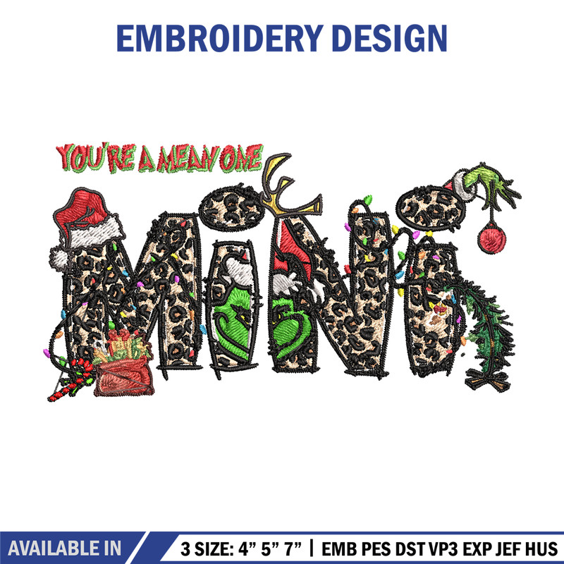 Mini Grinch christmas Embroidery design, Grinch Christmas Embroidery, Grinch design, Embroidery File, Digital download.jpg