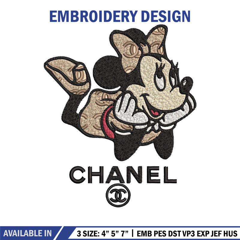 Minnie chanel Embroidery Design, Chanel Embroidery, Brand Embroidery, Embroidery File, Logo shirt, Digital download.jpg