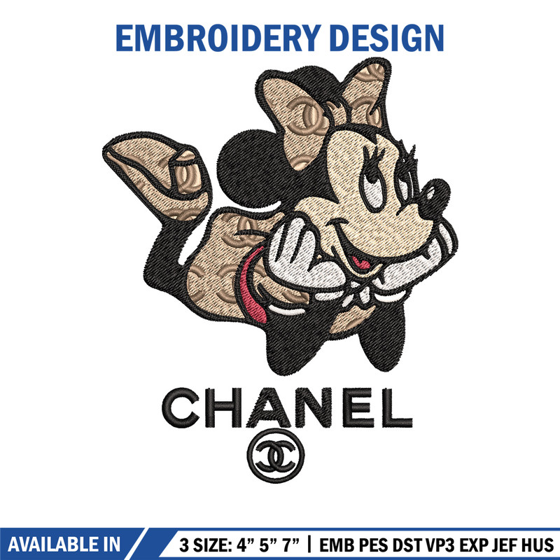 Minnie chanel Embroidery Design, Chanel Embroidery, Brand Embroidery, Embroidery File, Logo shirt, Digital download 1.jpg