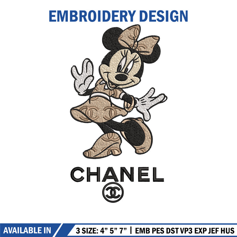 Minnie fun chanel Embroidery Design, Chanel Embroidery, Brand Embroidery, Embroidery File, Logo shirt,Digital download 1.jpg