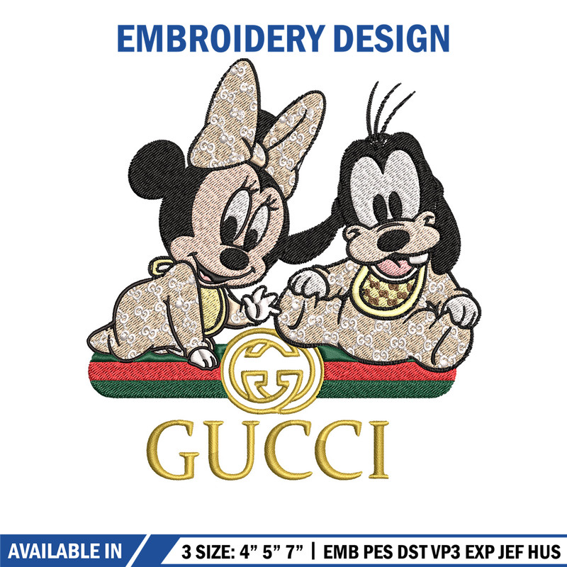 Minnie goofy baby Embroidery Design, Gucci Embroidery, Embroidery File, Logo shirt, Sport Embroidery, Digital download. 1.jpg