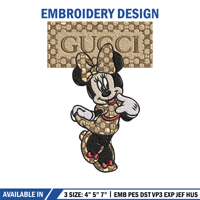 Minnie gucci Embroidery Design, Gucci Embroidery, Brand Embroidery, Logo shirt, Embroidery File, Digital download 1.jpg