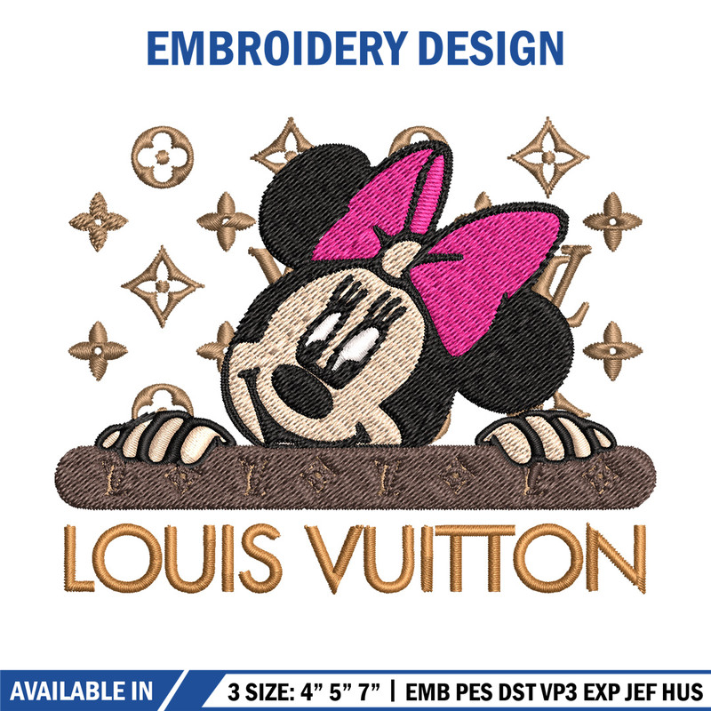 Minnie head lv Embroidery Design, Lv Embroidery, Embroidery File, Brand Embroidery, Logo shirt, Digital download 1.jpg