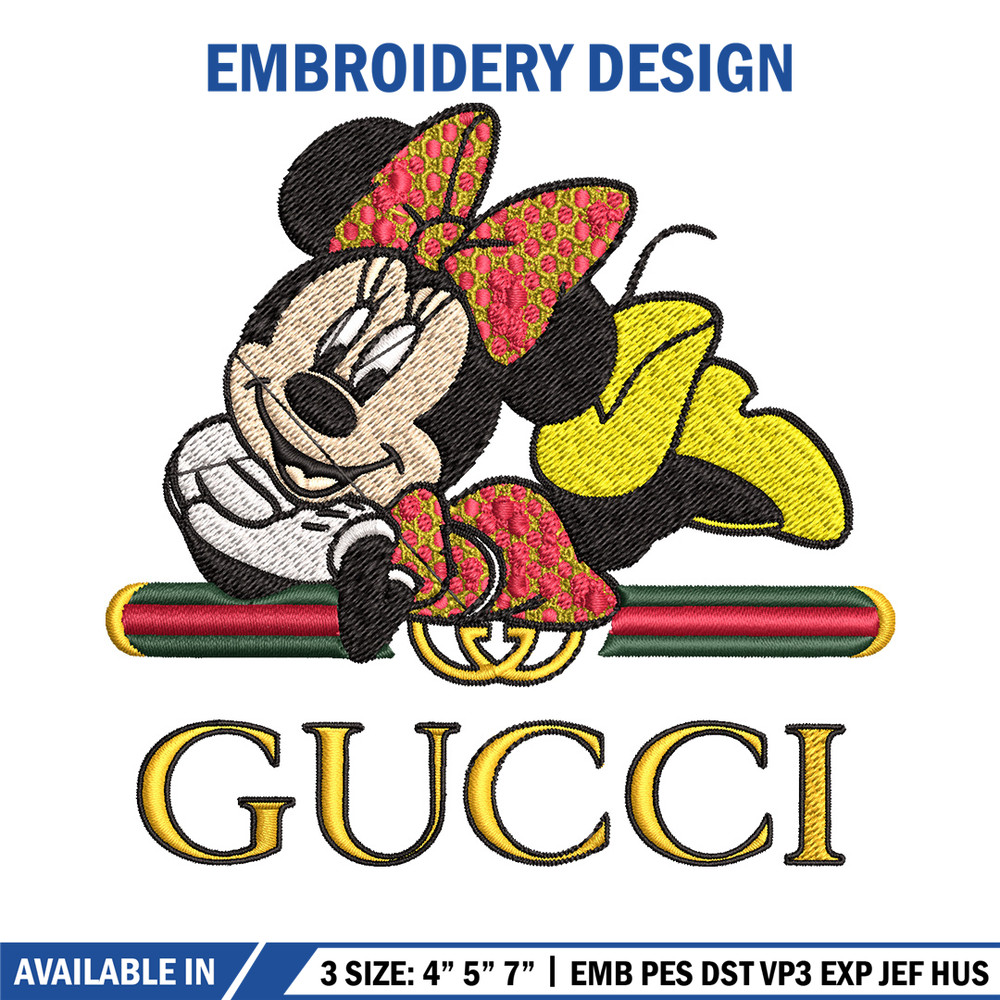 Minnie smile Embroidery Design, Gucci Embroidery, Brand Embroidery, Logo shirt, Embroidery File, Digital download 1.jpg