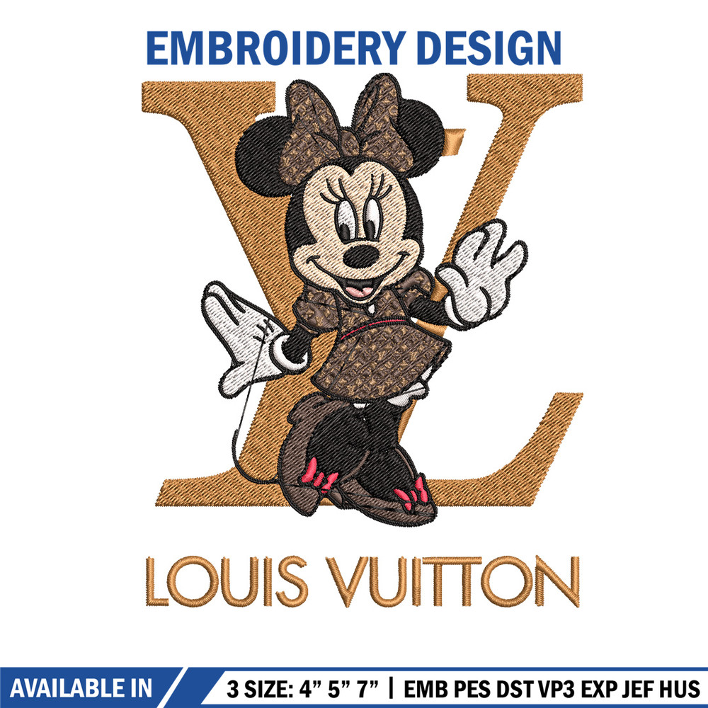 Minnie smile lv Embroidery Design, Lv Embroidery, Embroidery File, Brand Embroidery, Logo shirt, Digital download 1.jpg