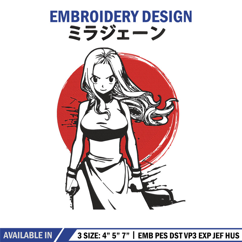 Mirajane Embroidery Design, Fairy Tail Embroidery, Embroidery File, Anime Embroidery, Anime shirt, Digital download.jpg