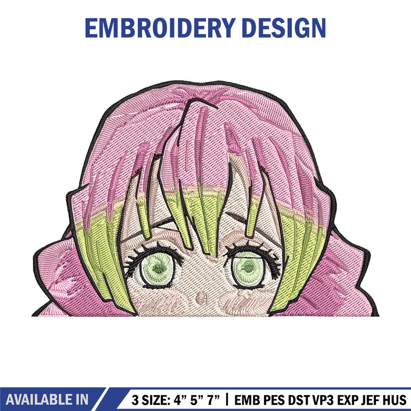 Mitsuri Peeker Embroidery Design, Demon slayer Embroidery, Embroidery File, Anime Embroidery, Digital download.jpg