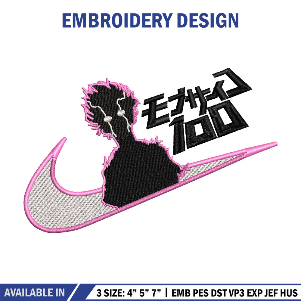 Mob Psycho Nike embroidery design, Mob Psycho 100 embroidery, Nike design, anime design, anime shirt, Digital download.jpg