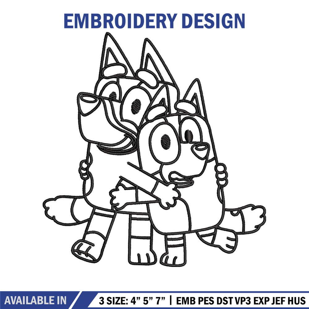 Mom and Dad Bluey Coloring Pages Embroidery, Bluey Embroidery, Embroidery File, cartoon design, Digital download..jpg