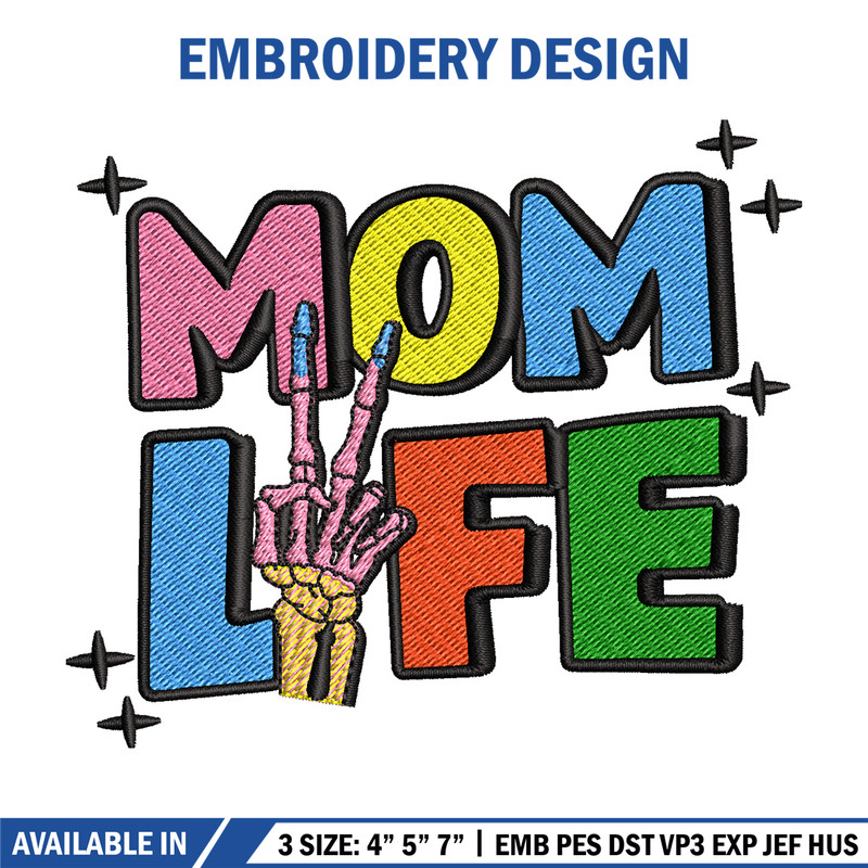 Mom life embroidery design, Logo embroidery, Embroidery file, Embroidery shirt, Emb design, Digital download.jpg