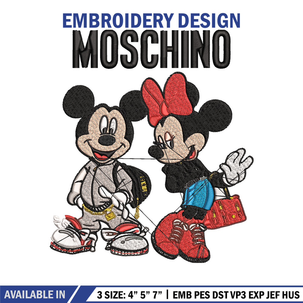 Moschino Mickey and Minnie mouse Embroidery design, Disney Embroidery, cartoon design, Embroidery File, Digital download.jpg