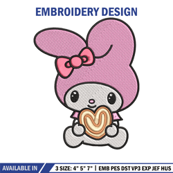 my melody embroidery design, my melody cartoon embroidery, embroidery file, cartoon shirt, embroidery design