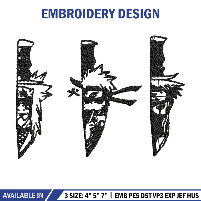 Naruto Character In Knife Embroidery design, Naruto Embroidery, anime design, Embroidery File, Instant download..jpg