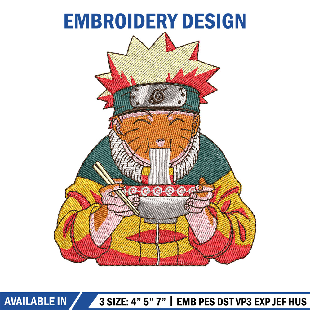 Naruto ramen embroidery design, Naruto embroidery, Anime design, Embroidery shirt, Embroidery file, Digital download.jpg