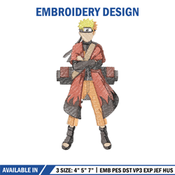 naruto sage embroidery design, naruto embroidery, anime design, embroidery shirt, embroidery file, embroidery design