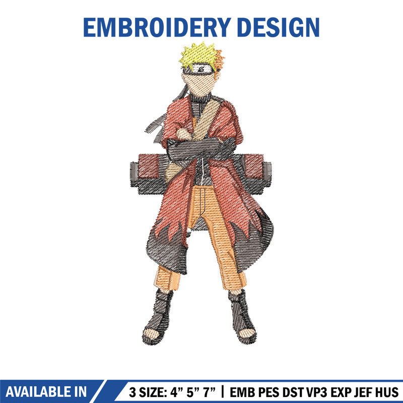 Naruto sage embroidery design, Naruto embroidery, Anime design, Embroidery shirt, Embroidery file, Digital download.jpg