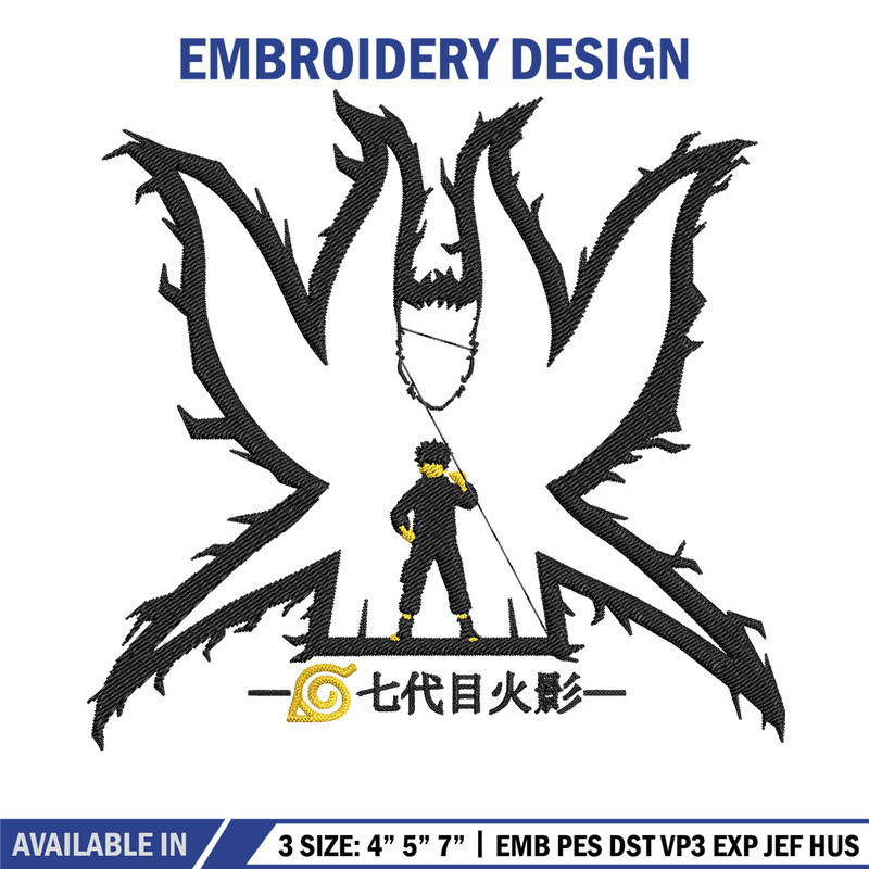 Naruto x kurama Embroidery Design, Naruto Embroidery, Embroidery File, Anime Embroidery,Anime shirt, Digital download..jpg