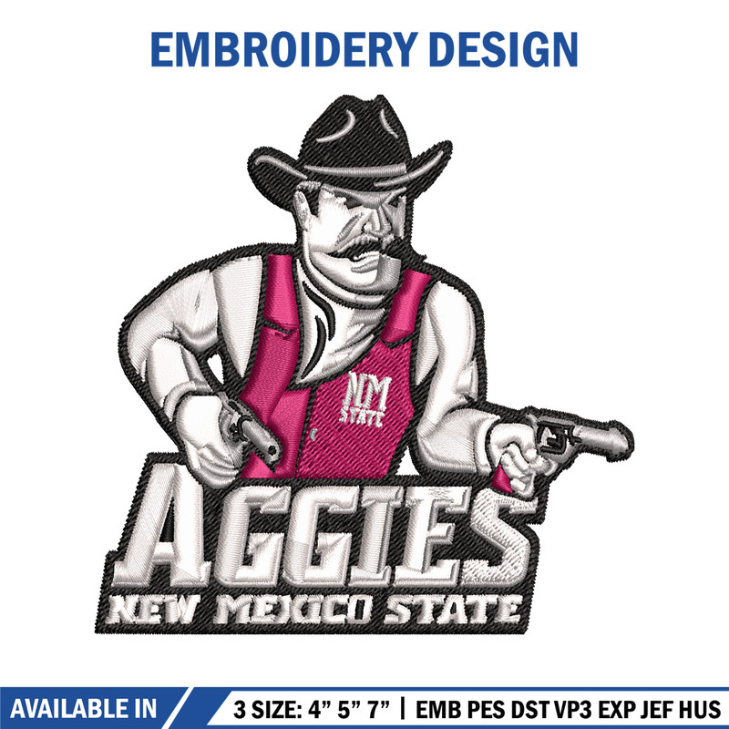 New Mexico State Aggies embroidery, New Mexico State Aggies embroidery, logo Sport, Sport embroidery, NCAA embroidery..jpg