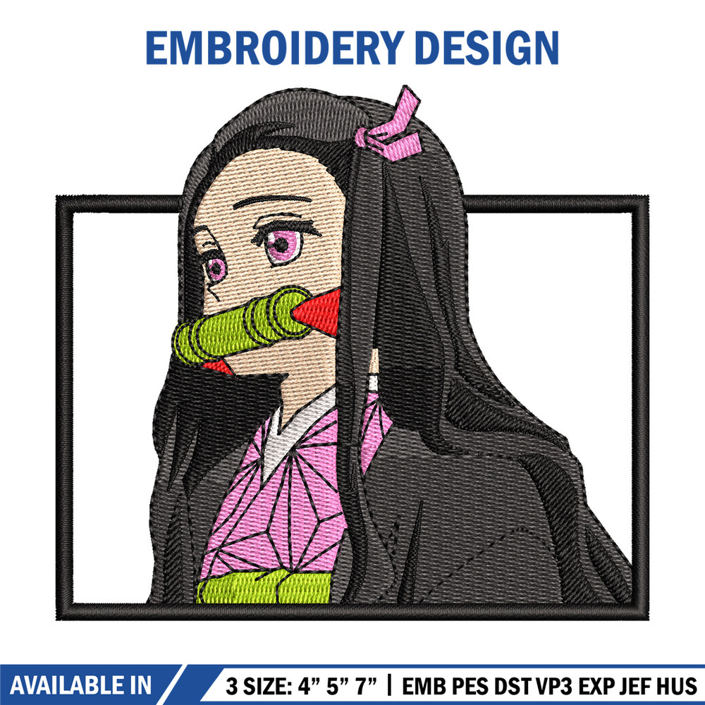 Nezuko bamboo box embroidery design, Nezuko embroidery, Anime design, Embroidery shirt, Embroidery file,Digital download.jpg