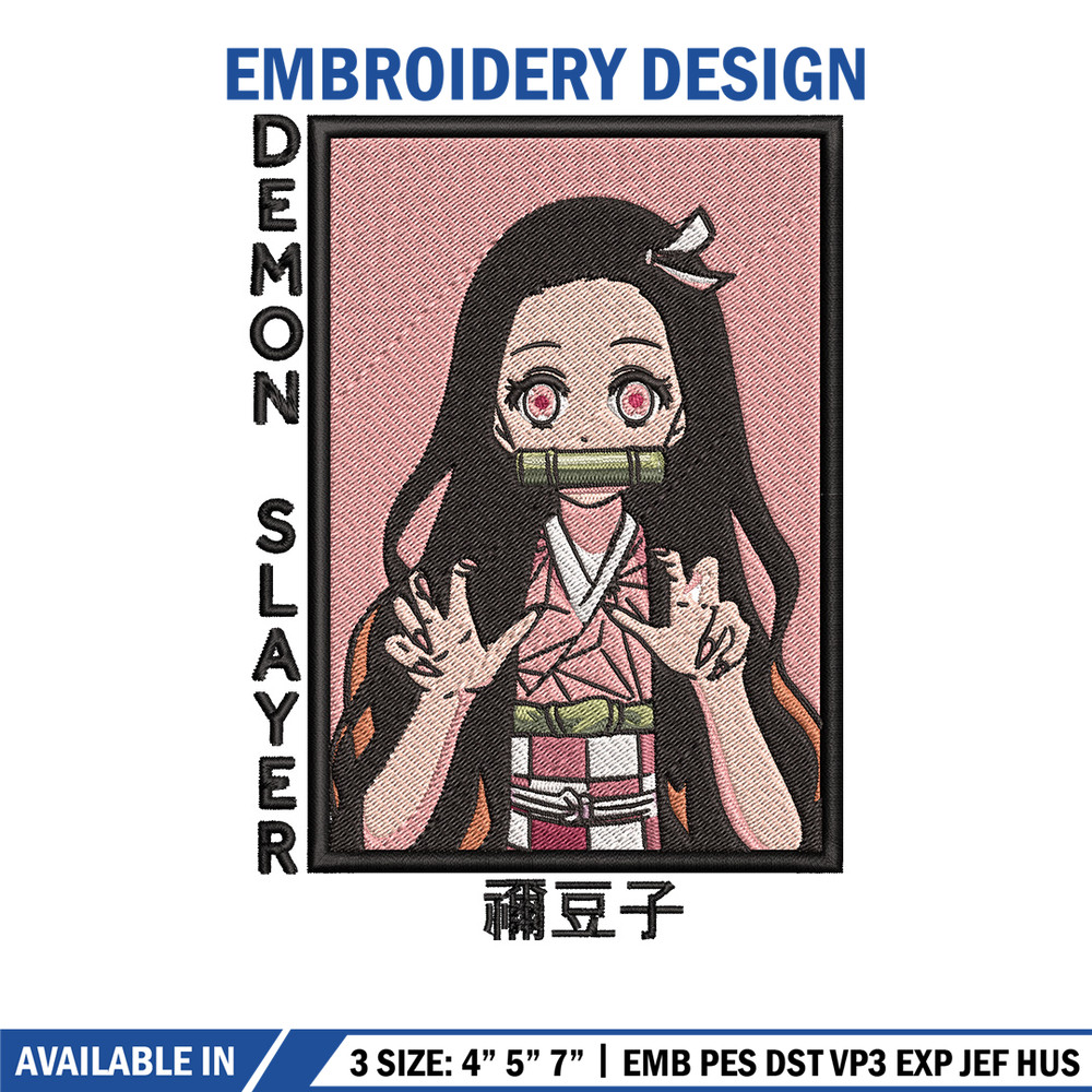 Nezuko cute box embroidery design, Nezuko embroidery, Embroidery shirt, Embroidery file, Anime design, Digital download.jpg