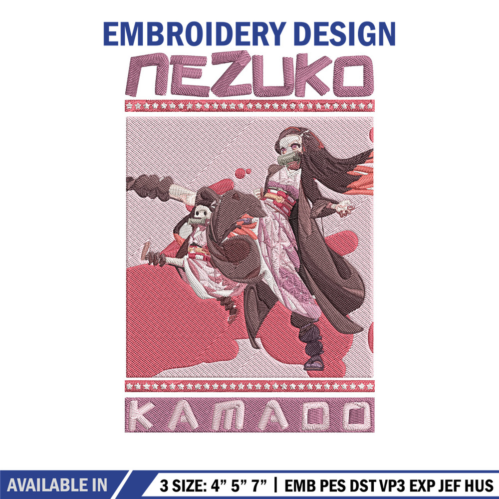 Nezuko poster Embroidery Design, Demon slayer Embroidery, Embroidery File,Anime Embroidery,Anime shirt,Digital download.jpg