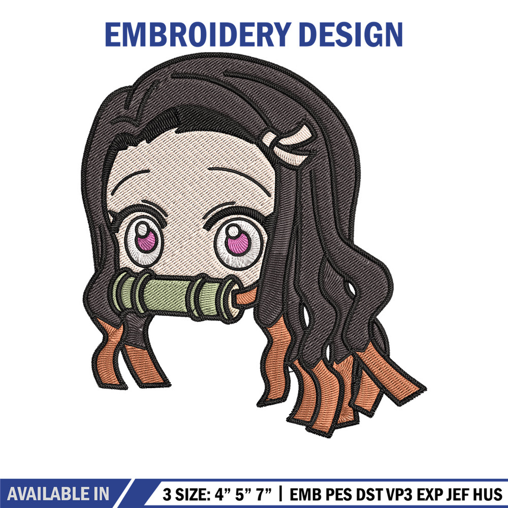Nezuko sticker Embroidery Design, Demon slayer Embroidery, Embroidery File, Anime Embroidery, Digital download (2).jpg