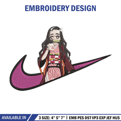 nezuko x nike embroidery design, demon slayer embroidery,embroidery file, nike embroidery, anime shirt, embroidery desig