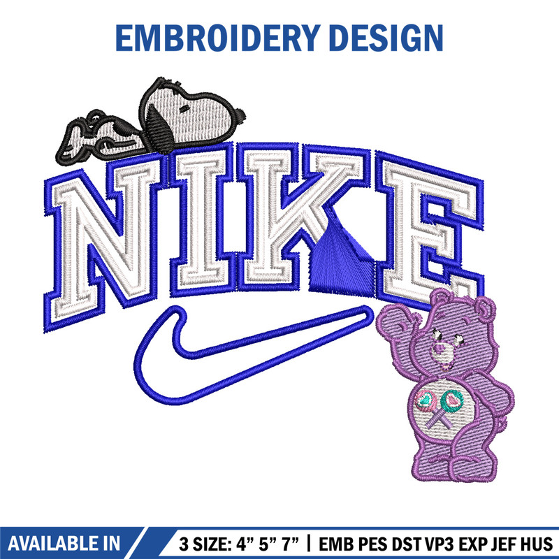 Nike bear dog embroidery design, Cartoon embroidery, Nike design, Embroidery shirt, Embroidery file,Digital download 1.jpg