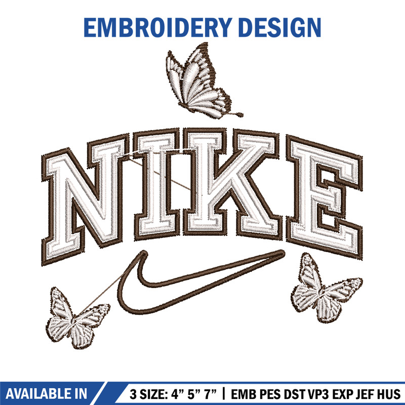Nike butterfly embroidery design, logo embroidery, logo design, logo shirt, digital download 1.jpg