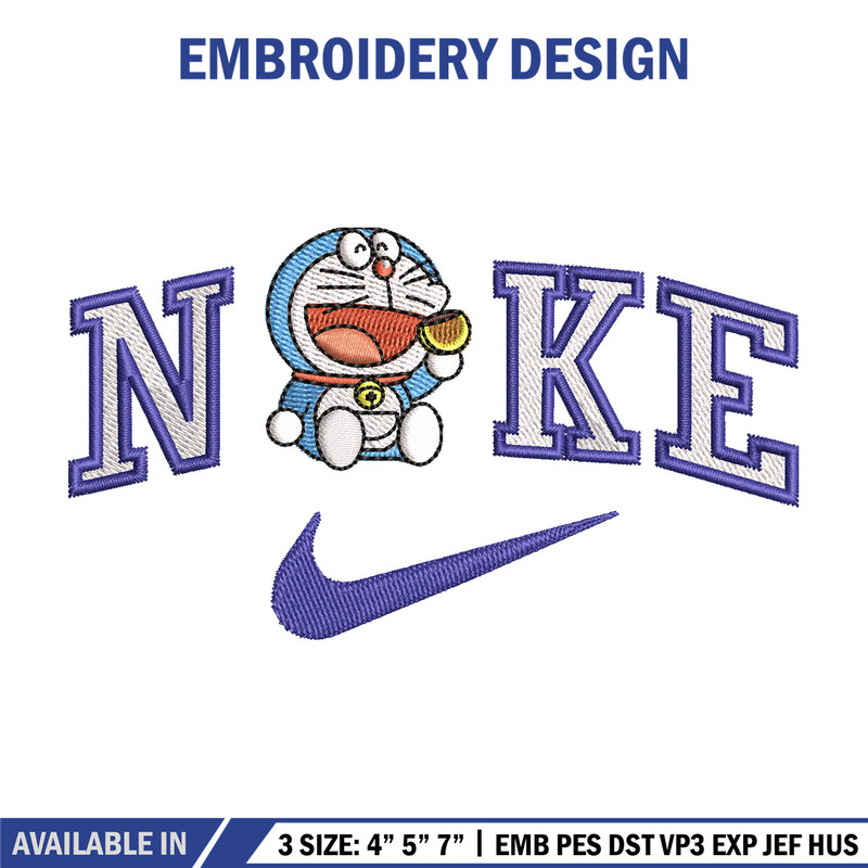 Nike doraemon embroidery design, Doraemon embroidery, Emb design, Embroidery shirt, Embroidery file, Digital download.jpg