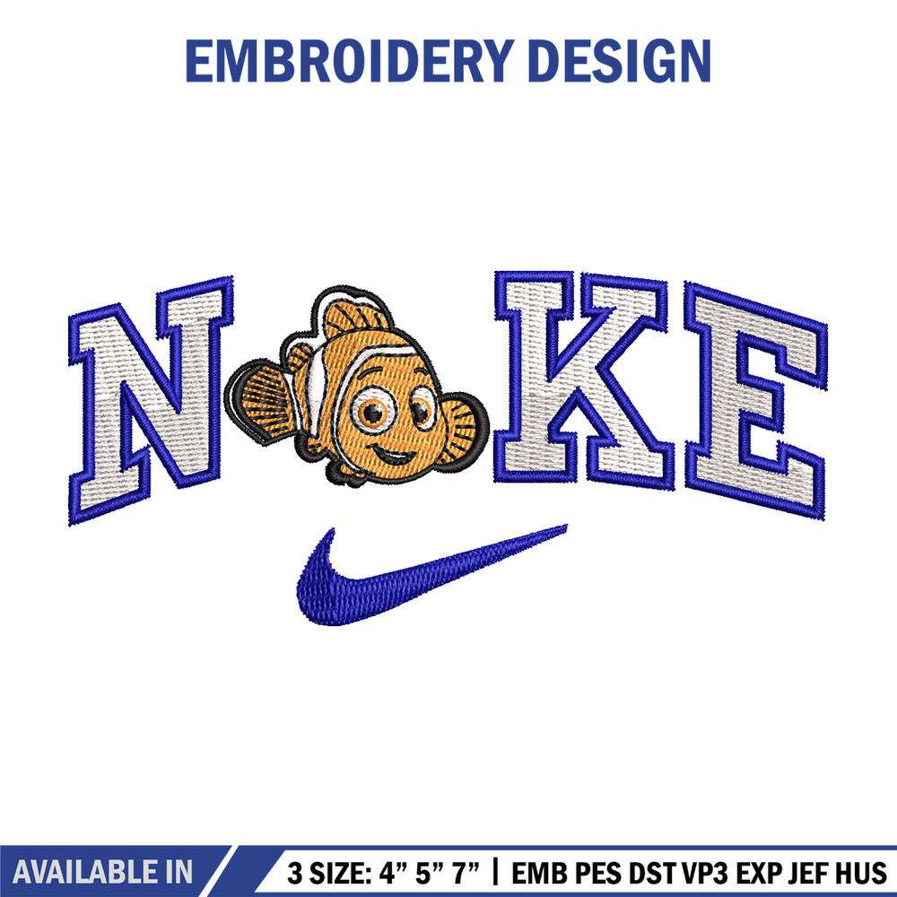 Nike fish cartoon embroidery design, Cartoon embroidery, Nike design, Embroidery shirt, Embroidery file,Digital download.jpg