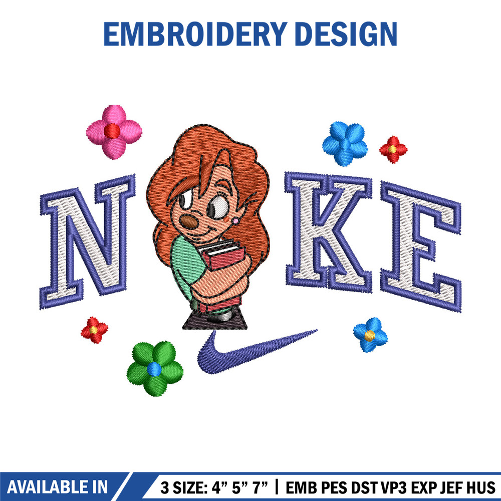 Nike flower girl embroidery design, Nike embroidery, Nike design, Embroidery shirt, Embroidery file,Digital download 1.jpg