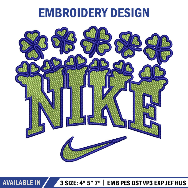 Nike flower green embroidery design, Flower embroidery, Nike design, Embroidery shirt, Embroidery file, Digital download.jpg