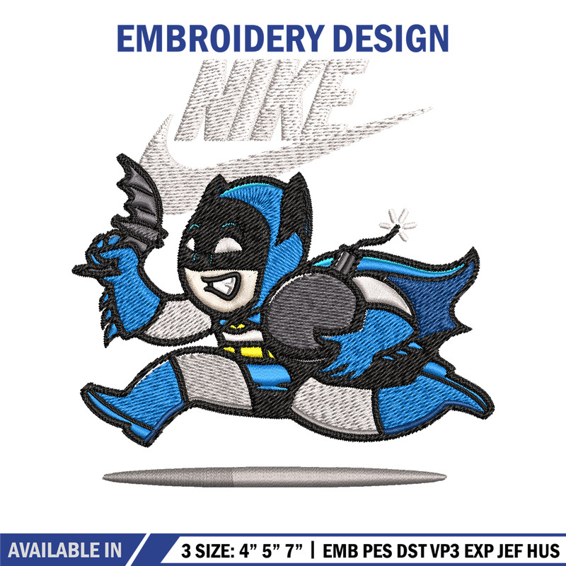 Nike Funny Batman Embroidery design, Batman cartoon Embroidery, Nike design, Embroidery file, Instant download..jpg