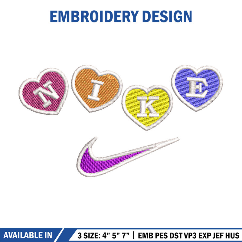 Nike heart embroidery design, Logo embroidery, Nike design, Embroidery shirt, Embroidery file, Digital download 1.jpg
