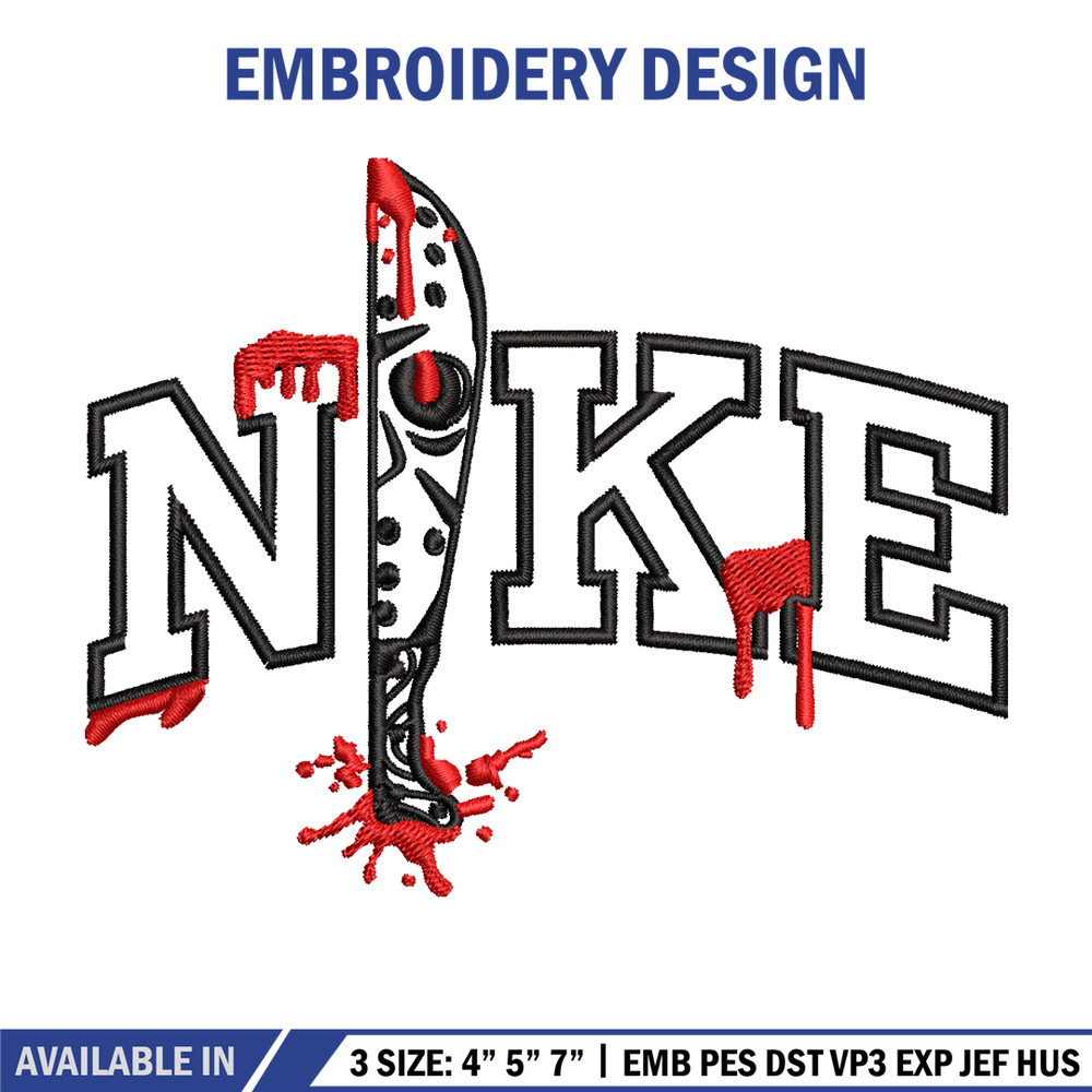 Nike Jason Voorhees Embroidery design, Horror Embroidery, nike design, Embroidery File, logo shirt, Digital download..jpg
