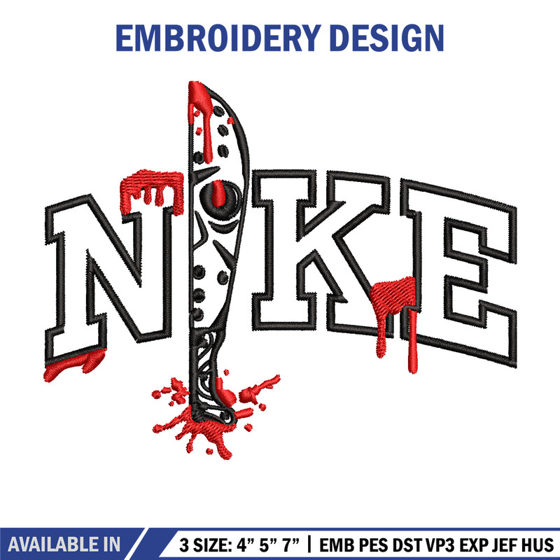 Nike Jason Voorhees Embroidery design, Horror Embroidery, nike design, Embroidery File, logo shirt, Digital download..jpg