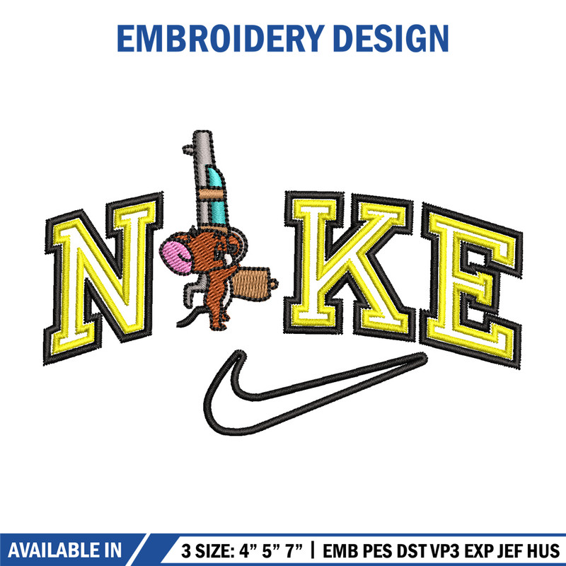 Nike jerry embroidery design, Tom jerry embroidery, Nike design, Embroidery shirt, Embroidery file,Digital download 1.jpg