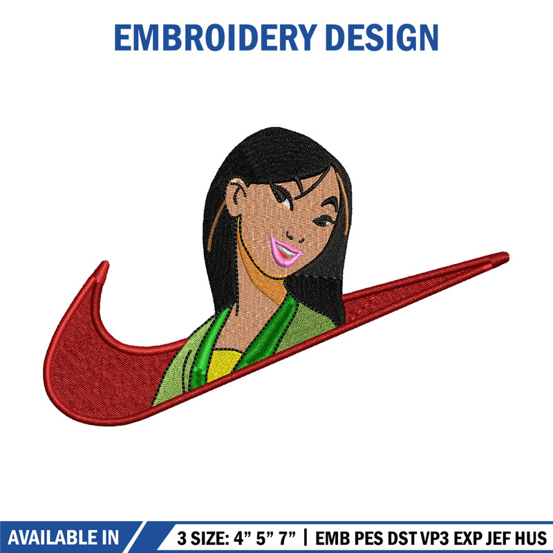 Nike Mulan embroidery design, Nike Mulan embroidery, Nike design, cartoon design, cartoon shirt, Digital download 1.jpg