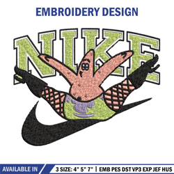 nike patrick embroidery design, spongebob embroidery, nike embroidery, embroidery file, logo shirt, embroidery design